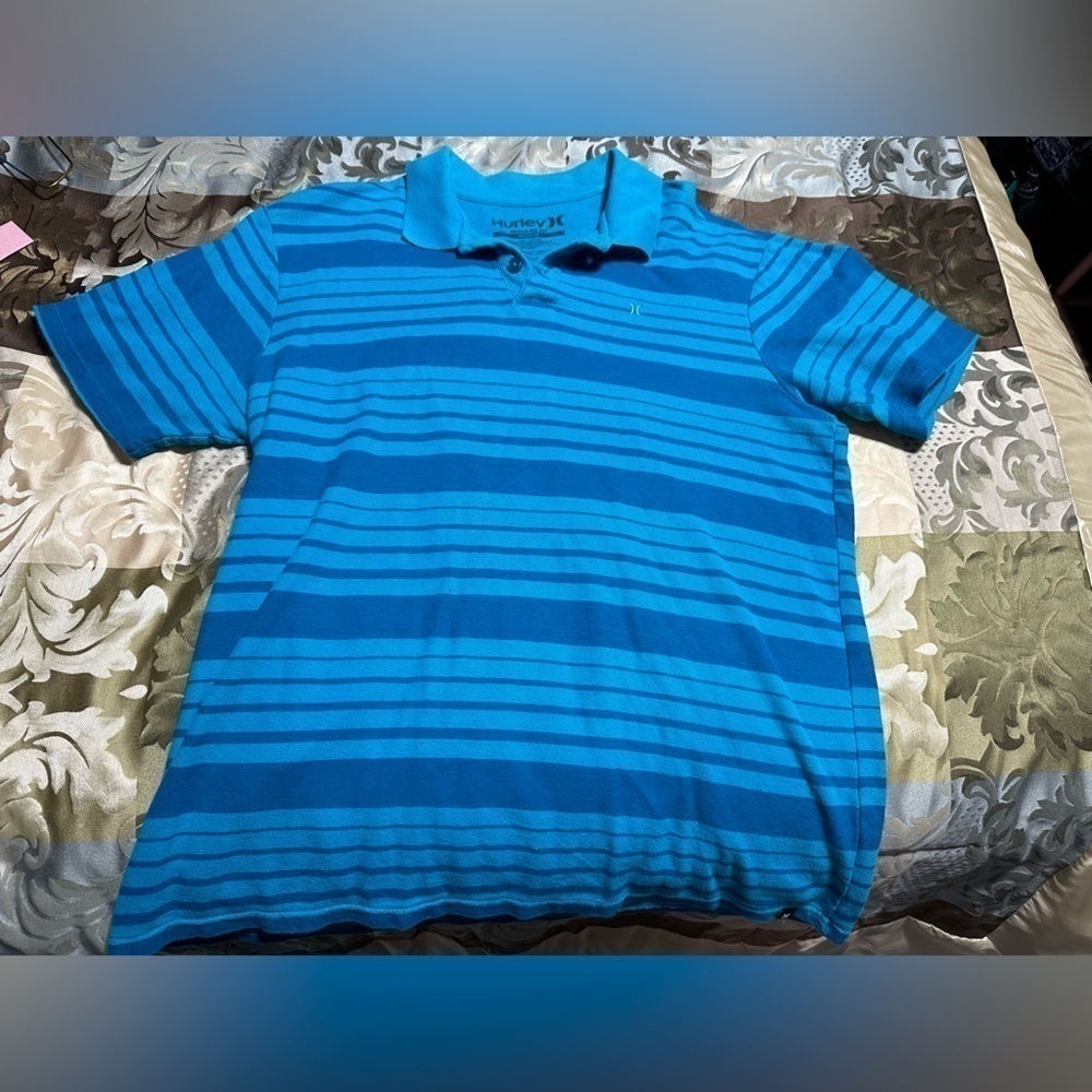 Hurley Polo Striped Casual Golf Tee Medium Men’s